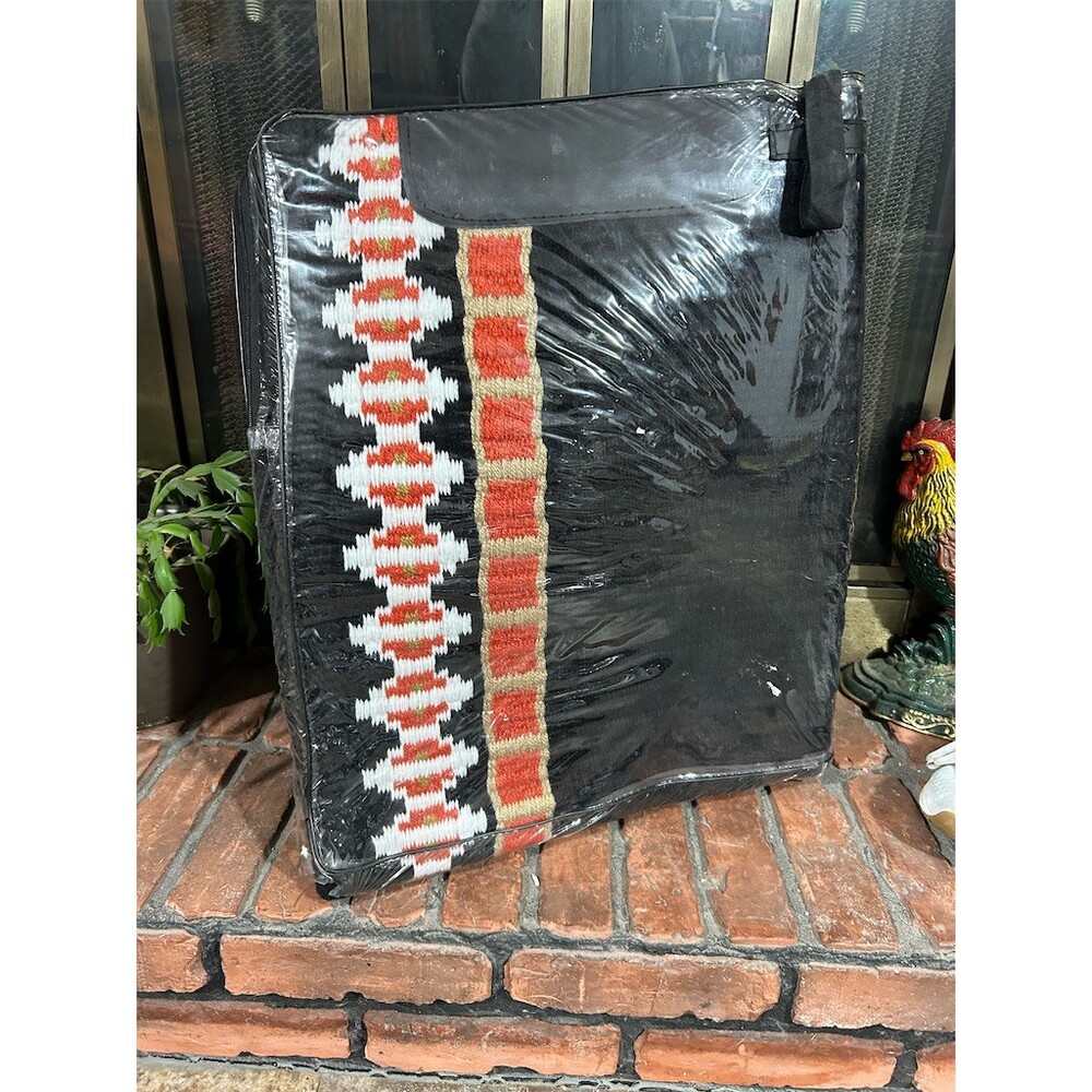 43x33 Stellar Western Show Saddle Pad Blanket Black Red Geometric Pattern